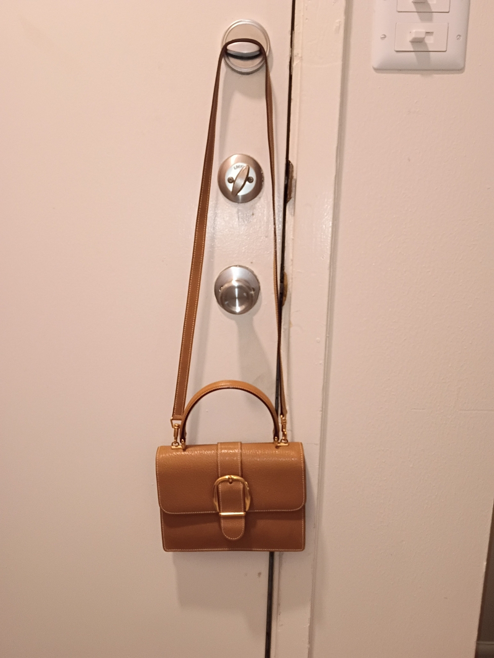 Compact Top-Handle Satchel in Warm Tan